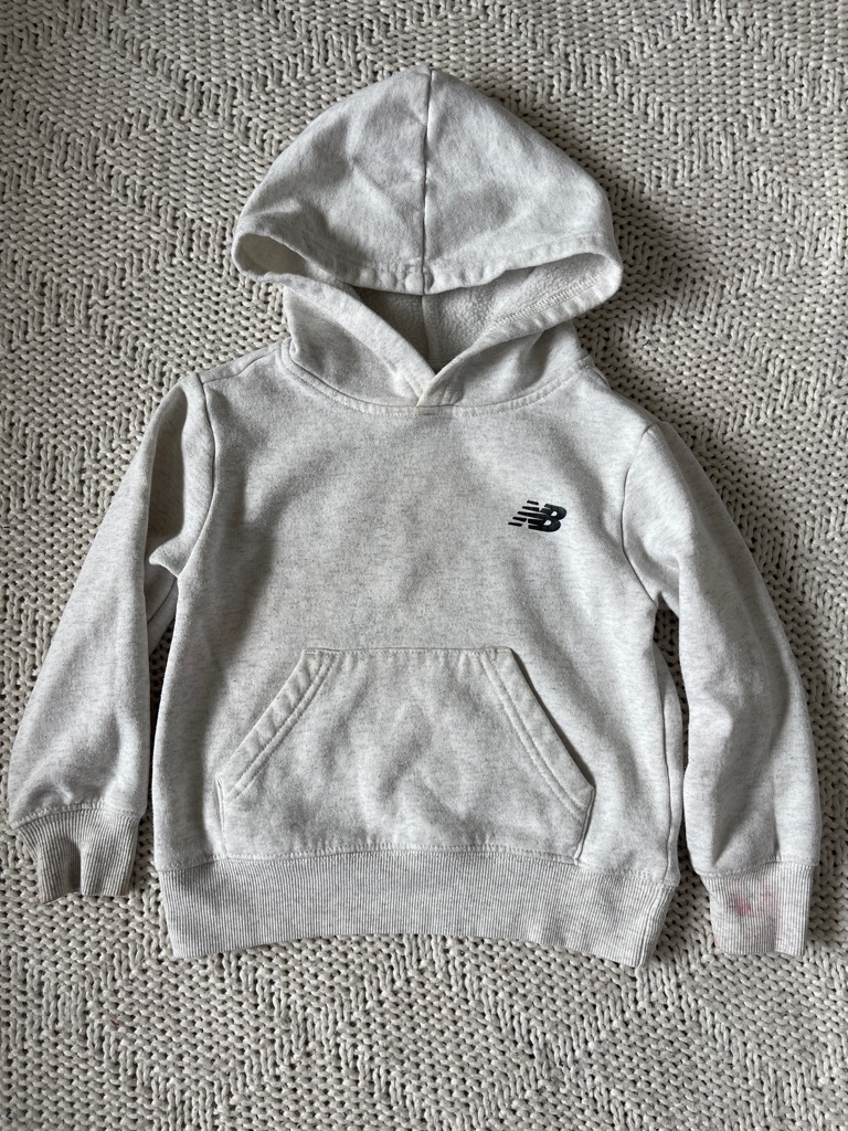 New Balance Kids Cream Heather Hoodie With Logo